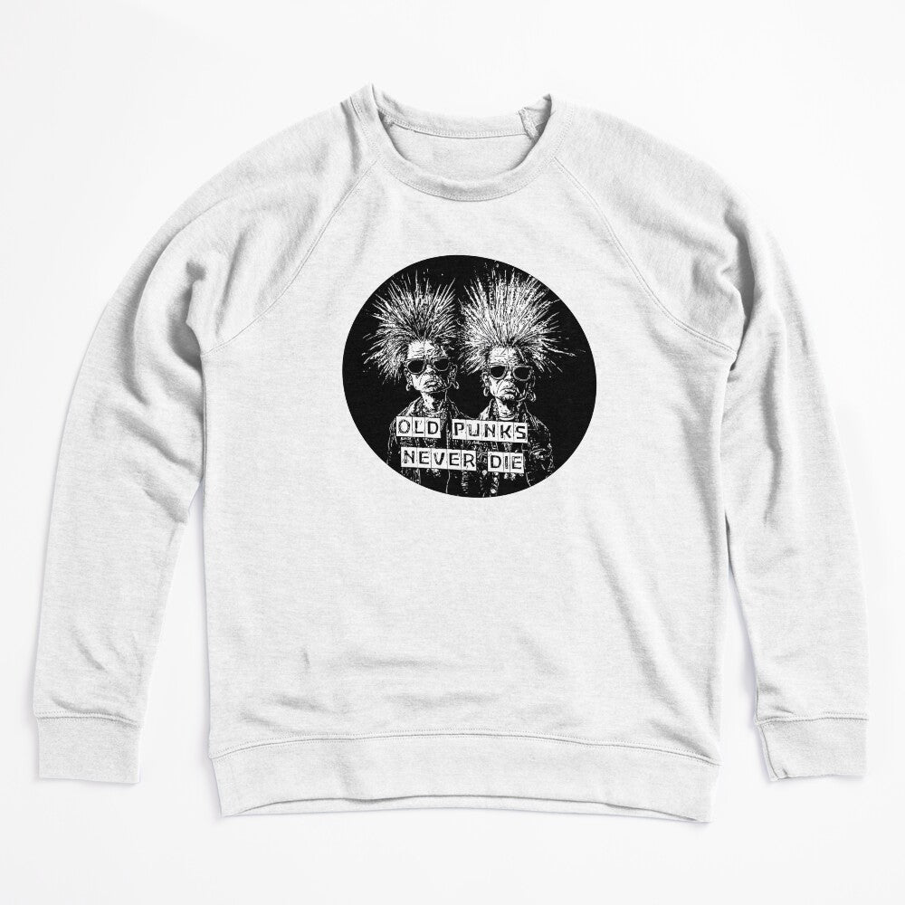 Old Punks Never Die Black & White Design Shirt