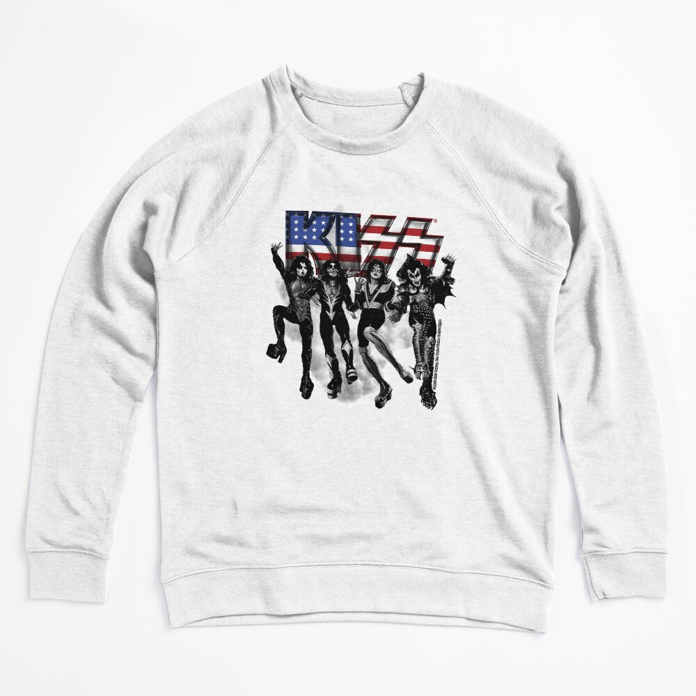 KISS The Band - Destroyer Black And White Fog USA Logo Shirt