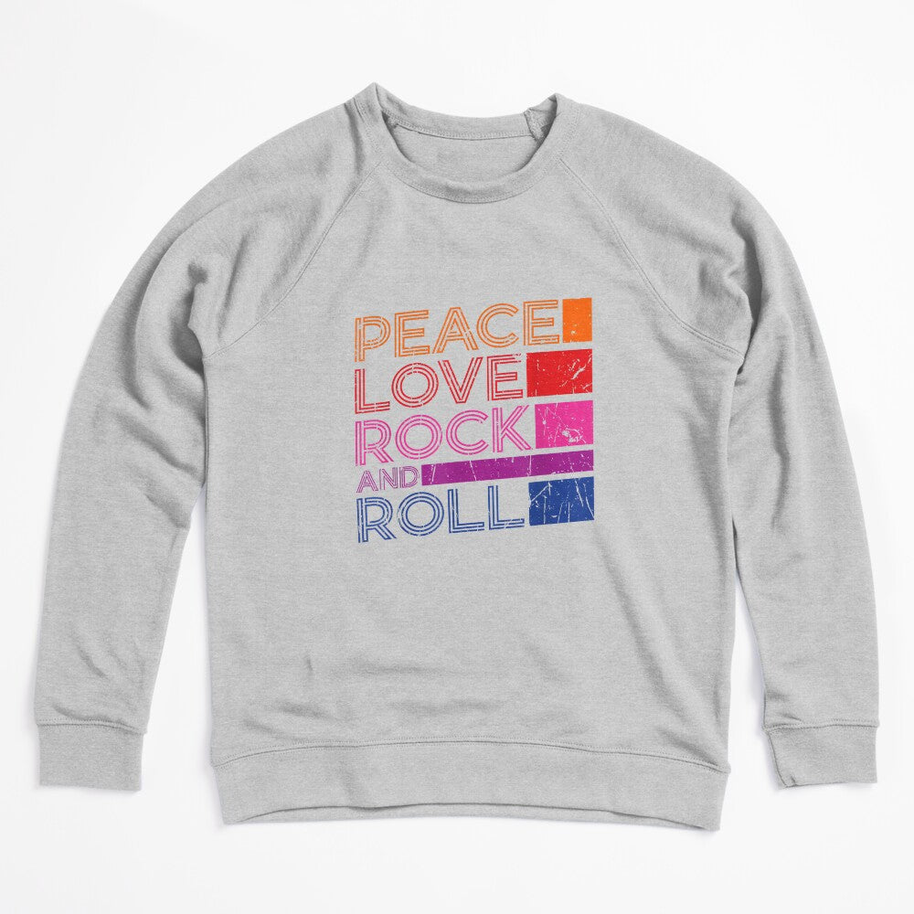 Peace Love Rock And Roll Distressed Rock Concert - Music Shirt