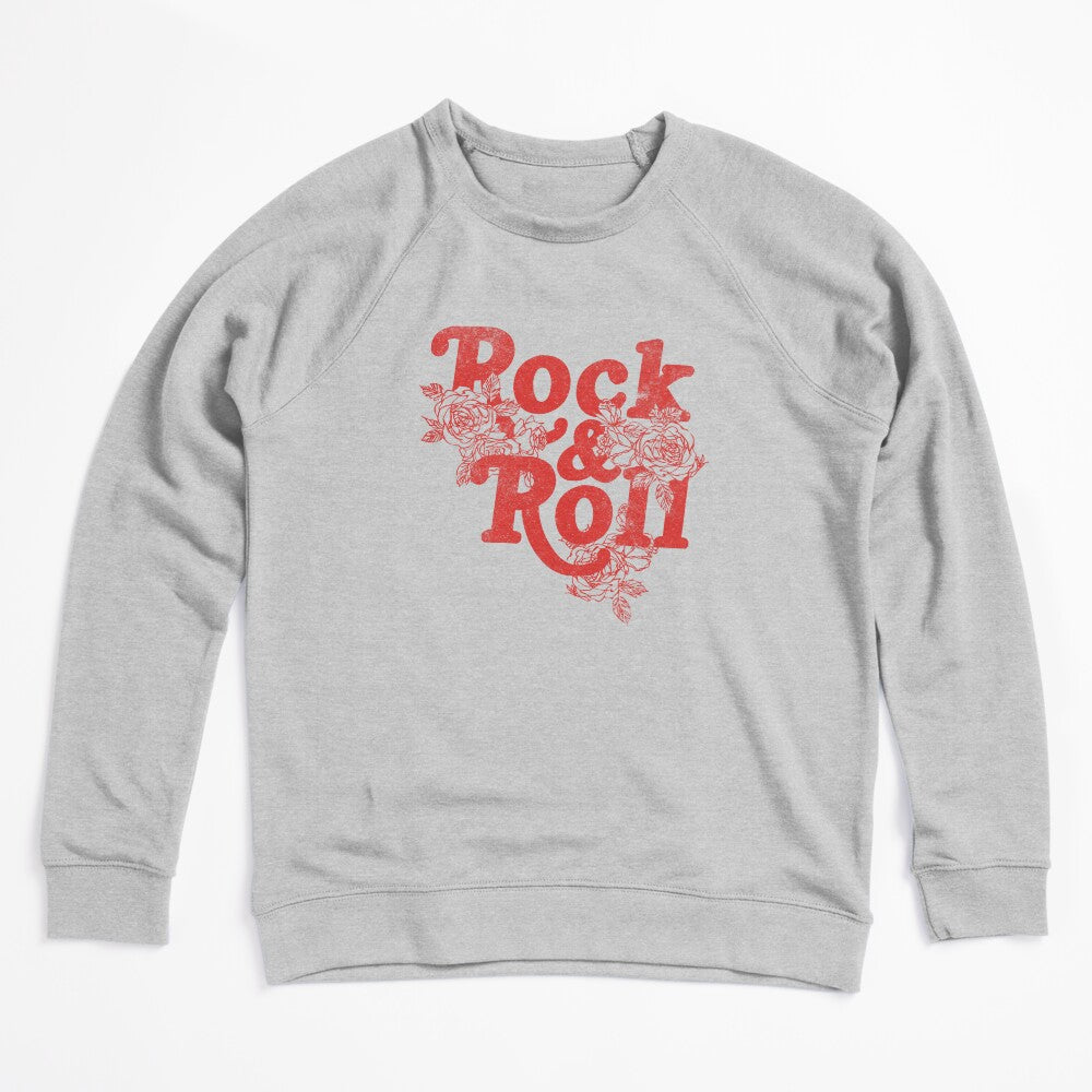 Rock And Roll Roses Vintage Red Typography Shirt