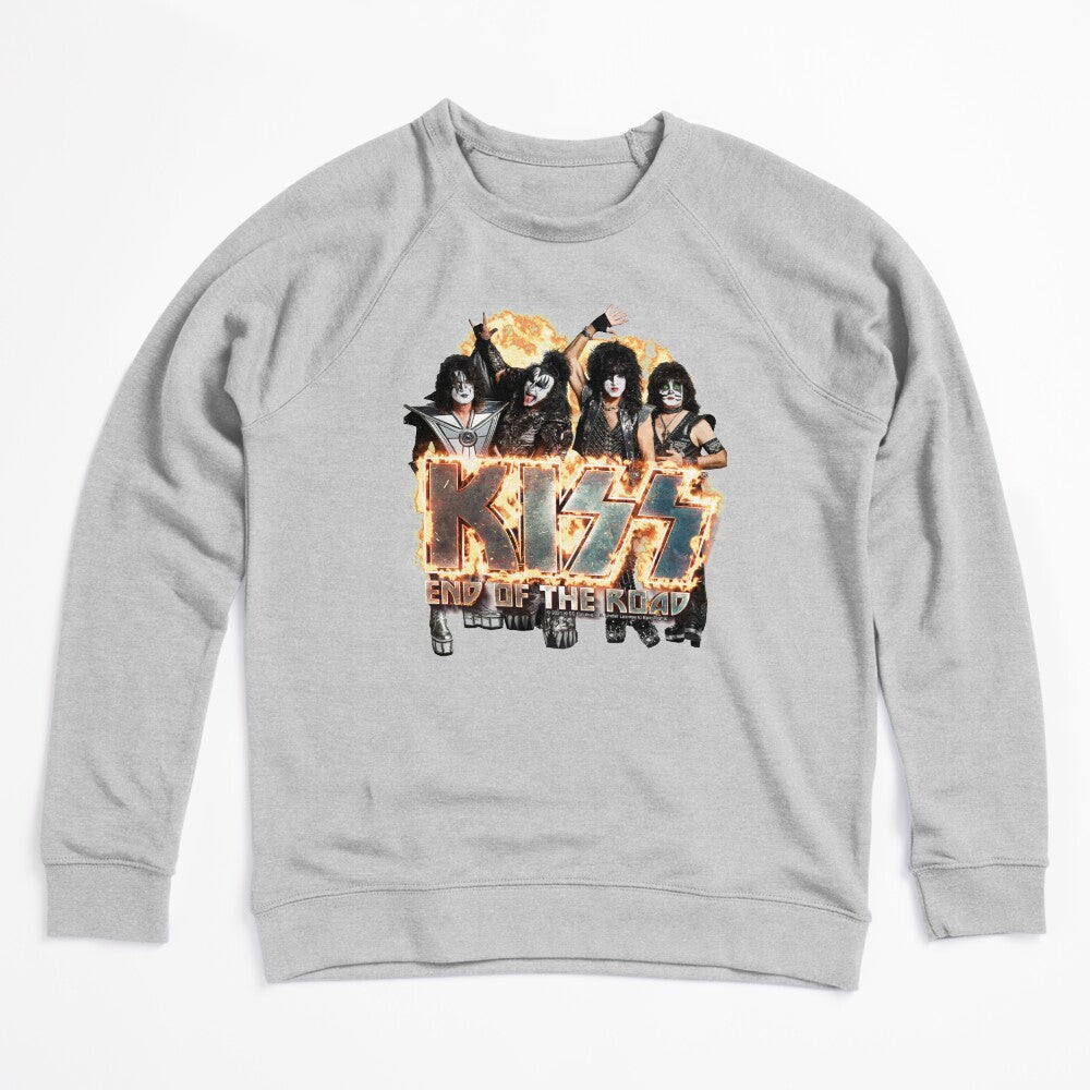 KISS The Band - End Of The Road On Fire Logo Shirt