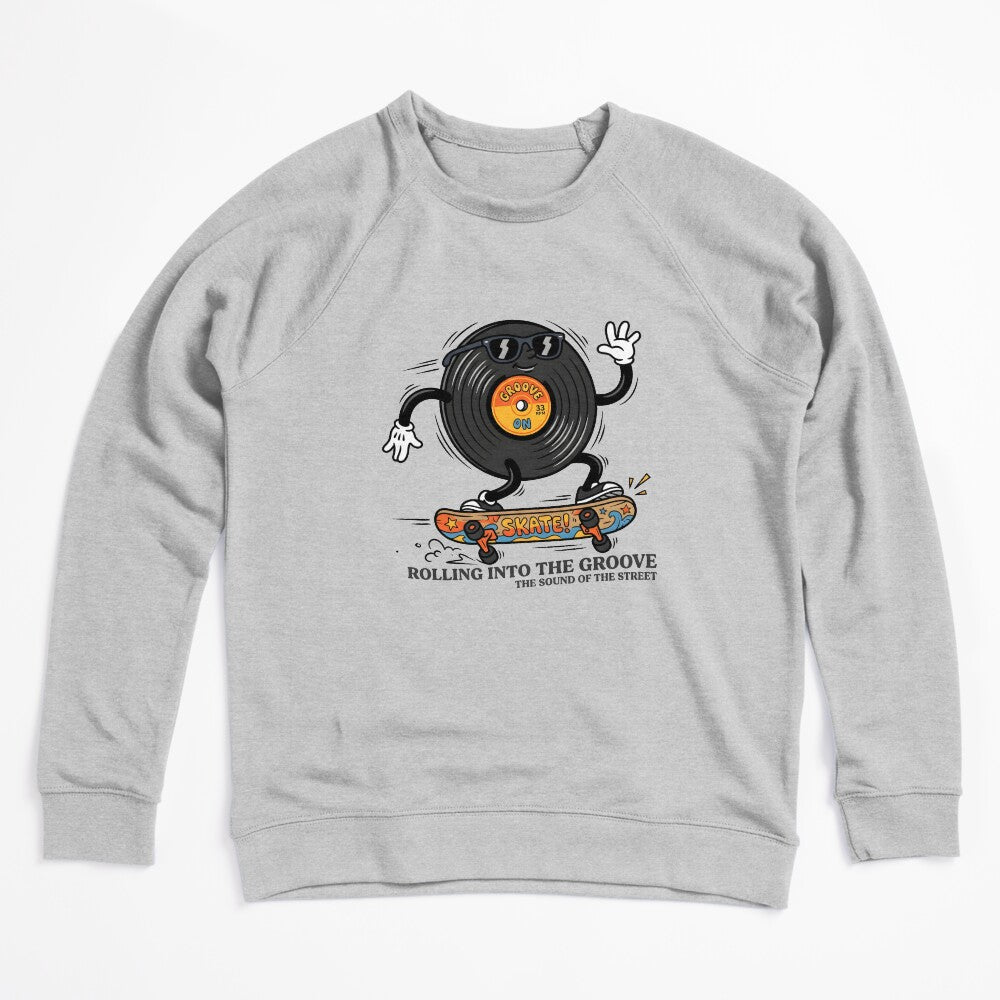 Vintage Vinyl Record Retro Cartoon Mascot Skater Art Shirt