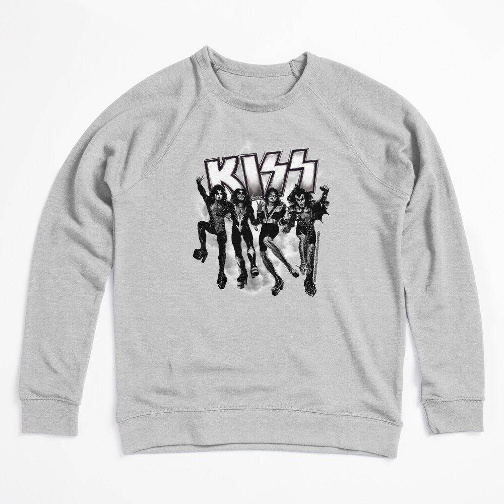 KISS The Band - Destroyer Black And White Fog Logo Up Shirt