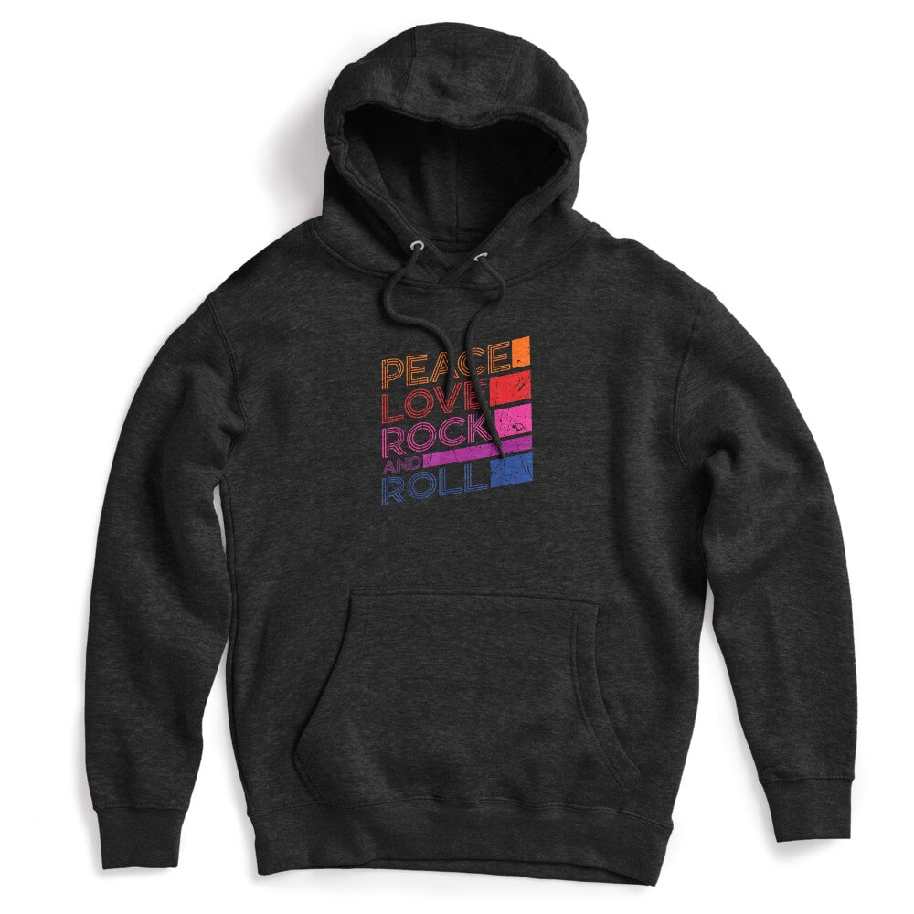 Peace Love Rock And Roll Distressed Rock Concert - Music Shirt