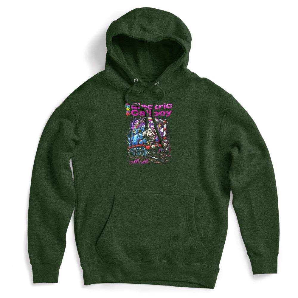 Angry Steam Train Engine With Skulls And Rainbow Shirt
