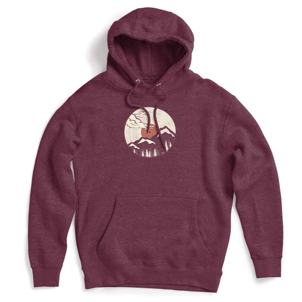Retro Vinyl Record Mountain Sunset Forest Shirt