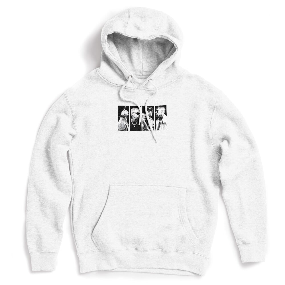 Breezy Chris Brown Black And White Portrait Collage Graphic Shirt