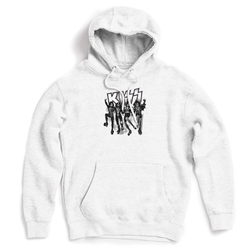 KISS The Band - Destroyer Black And White Fog Logo Up Shirt