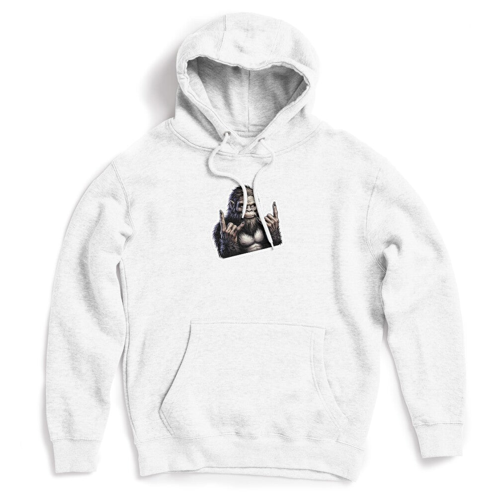 Bigfoot Giving The Double Rock Horns Symbol Shirt
