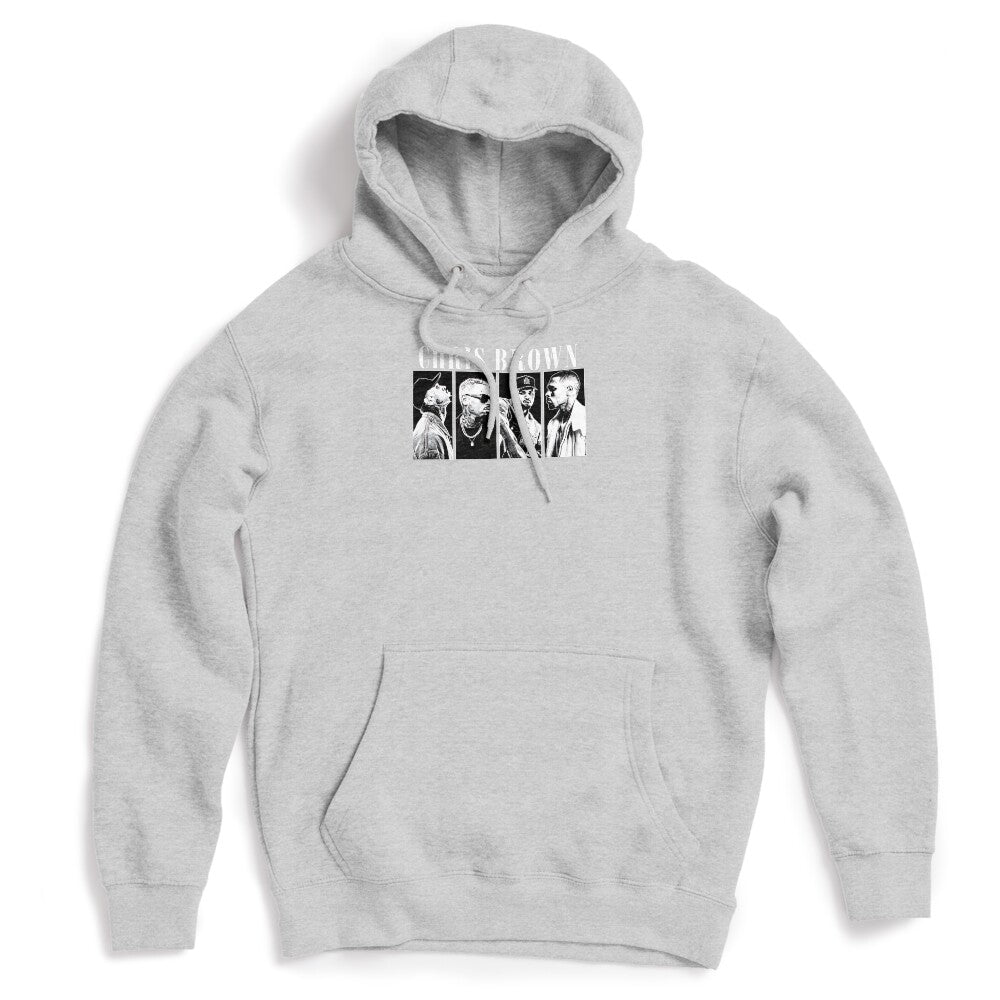 Breezy Chris Brown Black And White Portrait Collage Graphic Shirt