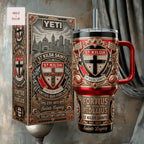 St Kilda Saints AFL Est 1873 Premium 3D Embossed Collector’s Edition Insulated Handle Tumbler