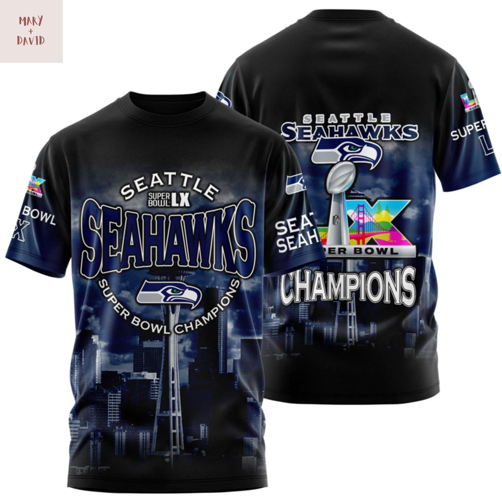 Super Bowl LX Seattle Seahawks 3D T-Shirt