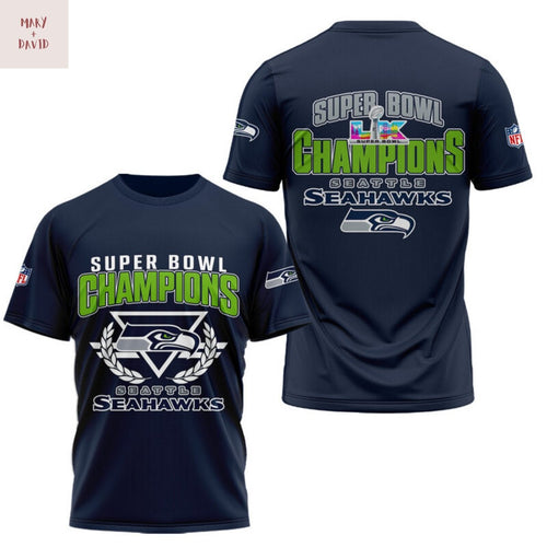Super Bowl LX Seattle Seahawks Champions 3D T-Shirt