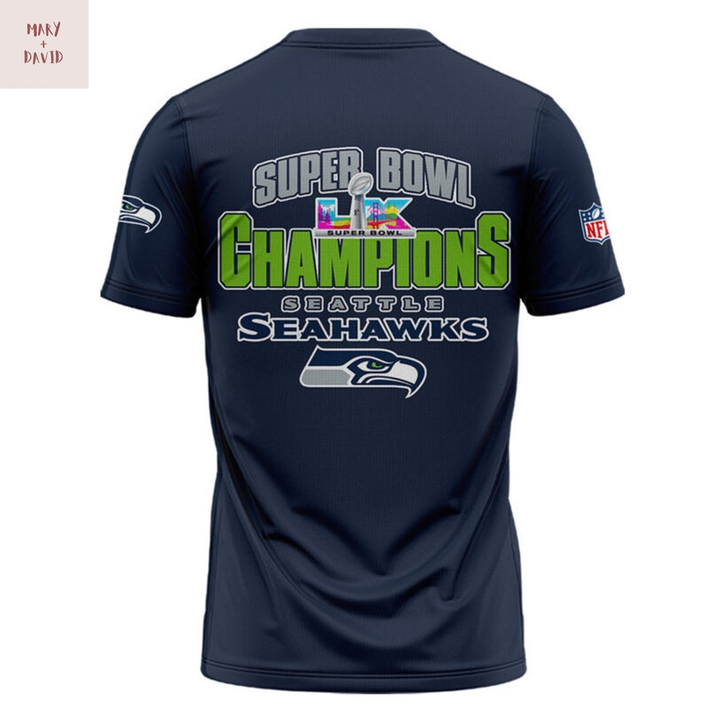 Super Bowl LX Seattle Seahawks Champions 3D T-Shirt