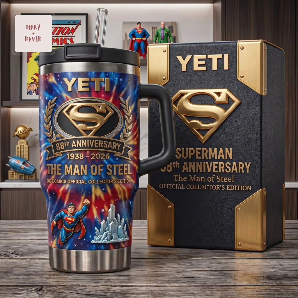 Superman 88th Anniversary Man of Steel DC Comics Collector’s Edition Stainless Steel Travel Tumbler