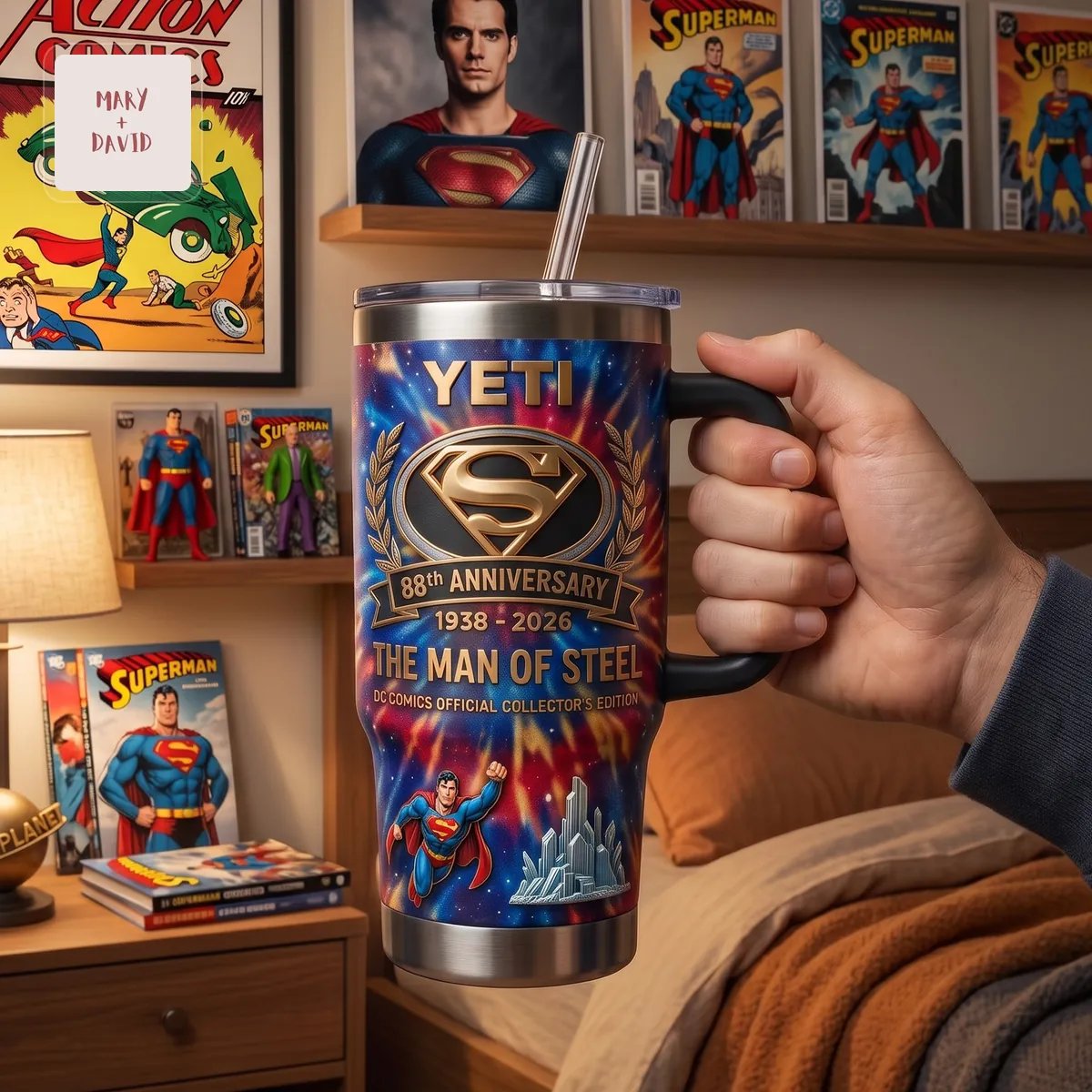 Superman 88th Anniversary Man of Steel DC Comics Collector’s Edition Stainless Steel Travel Tumbler
