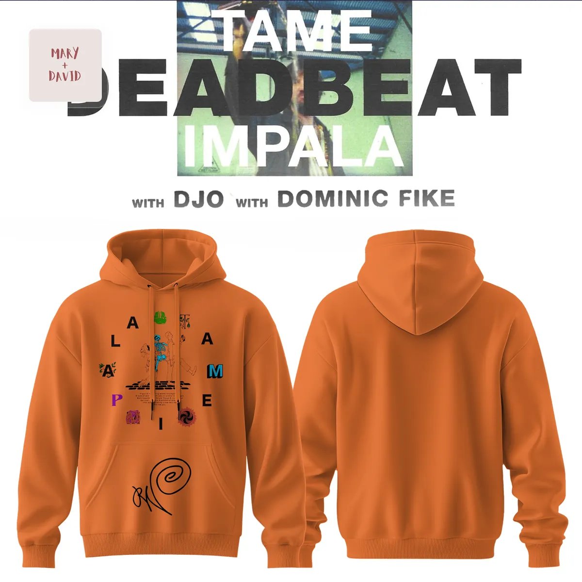 Tame Impala Deadbeat Tour Signed Orange Hoodie