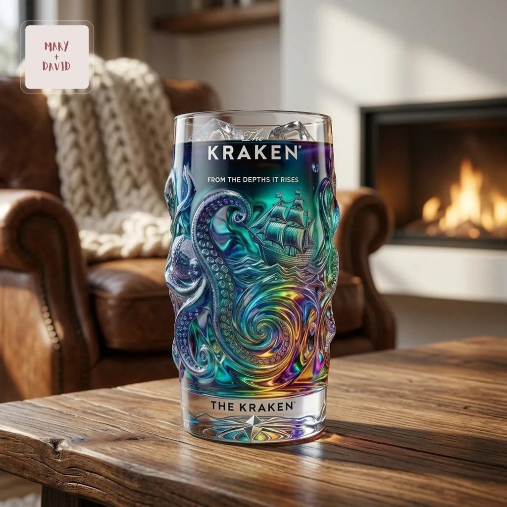 The Kraken Black Spiced 2026 Limited Edition Iridescent 3D Sculpted Beer Glass
