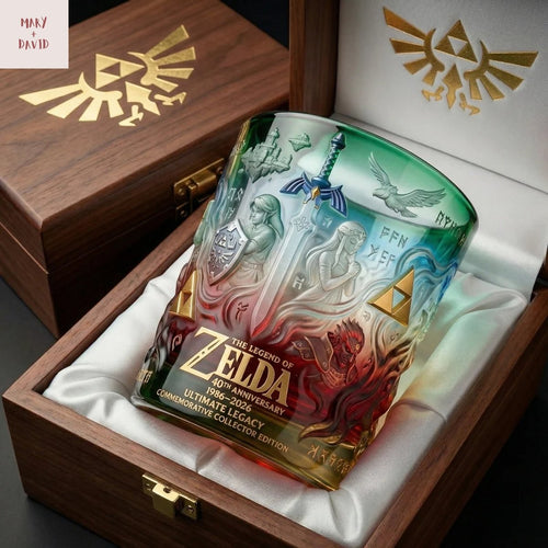 The Legend Of Zelda 40th Anniversary Whiskey Glass