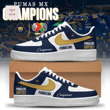 UNAM Pumas Liga MX Campeones 2026 Limited Edition Navy Blue and Gold Custom Air Force 1 Sneakers