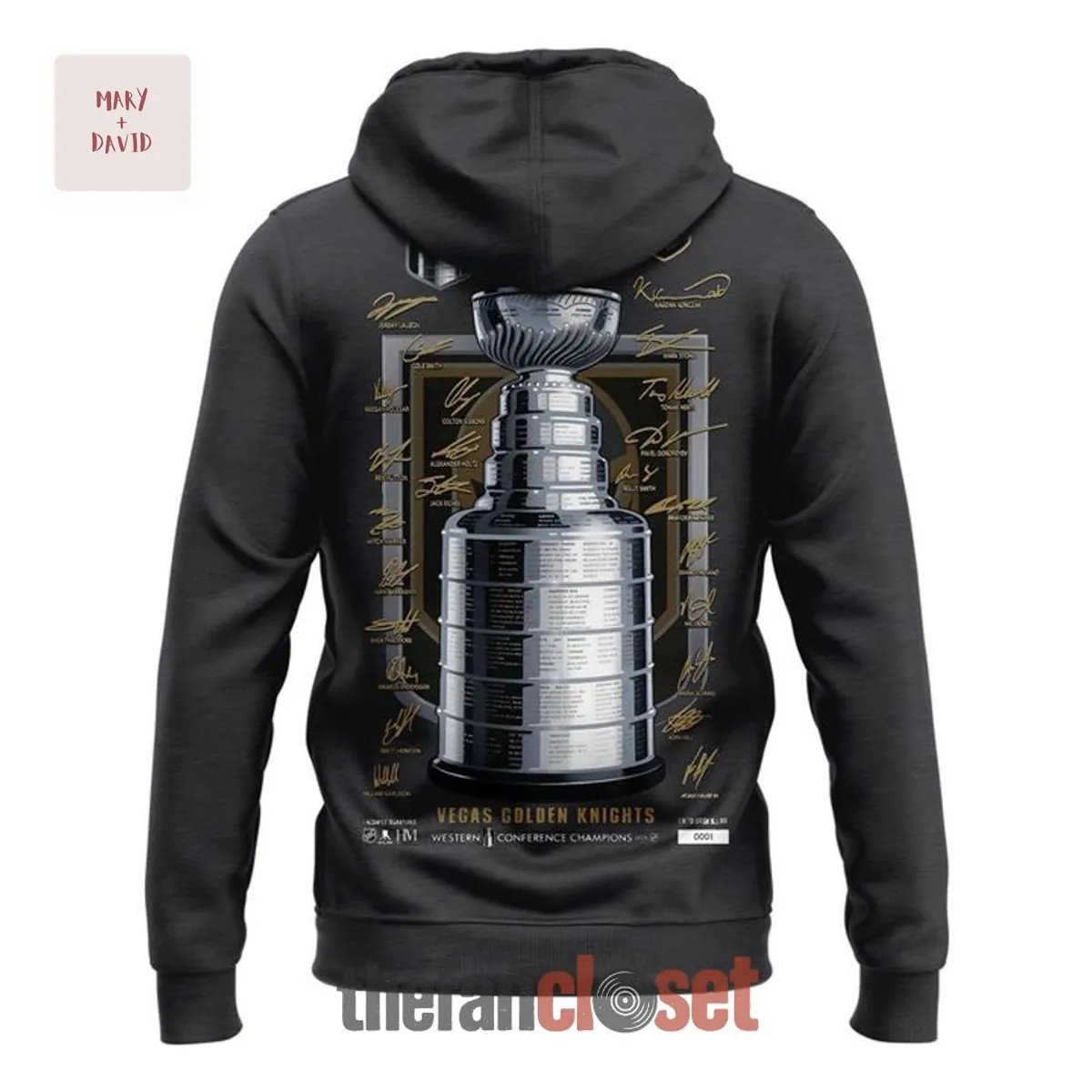 Vegas Golden Knights 2026 NHL Western Conference Champions Charcoal Commemorative Signature Hoodie