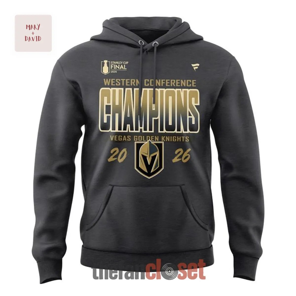 Vegas Golden Knights 2026 NHL Western Conference Champions Charcoal Commemorative Signature Hoodie