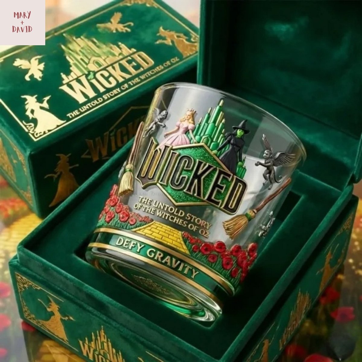 Wicked Defying Gravity Whiskey Glass
